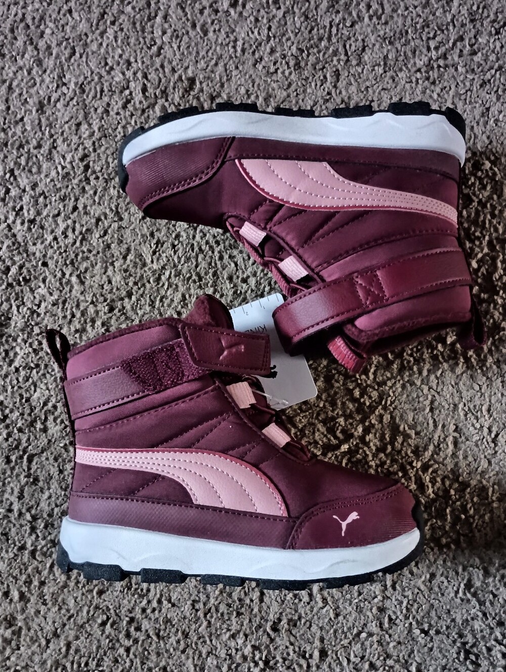 Puma Evolve Puretex Boots Toddler Sz 9 Girls Burgundy BRAND NEW WITH BOX NO LID